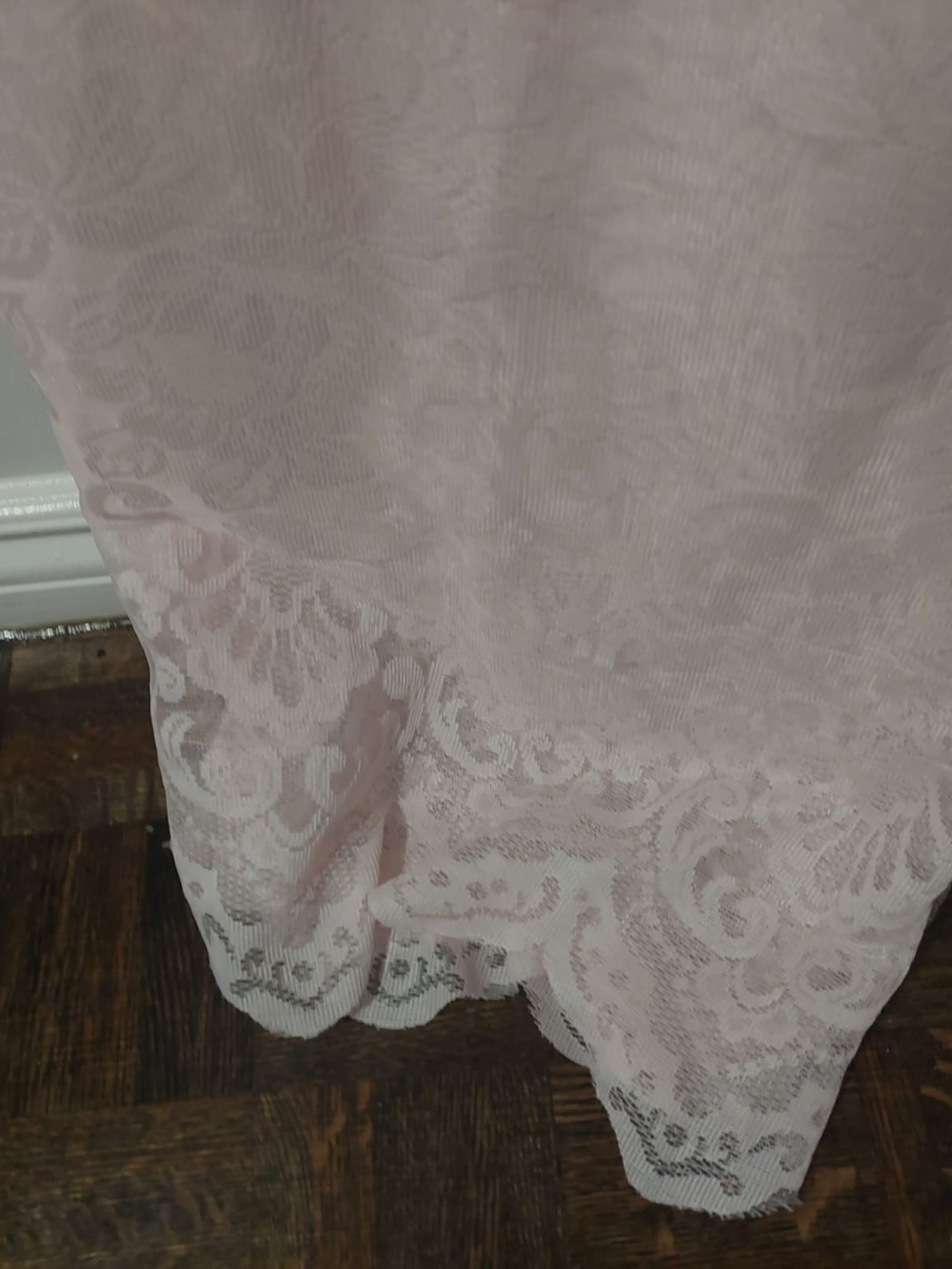 Pastel Pink Lace Sheer Curtains ×2 - Picture 2 of 3